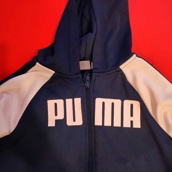 Puma zipp up hoodie navy-pink girl size 6X - Picture 3 of 4